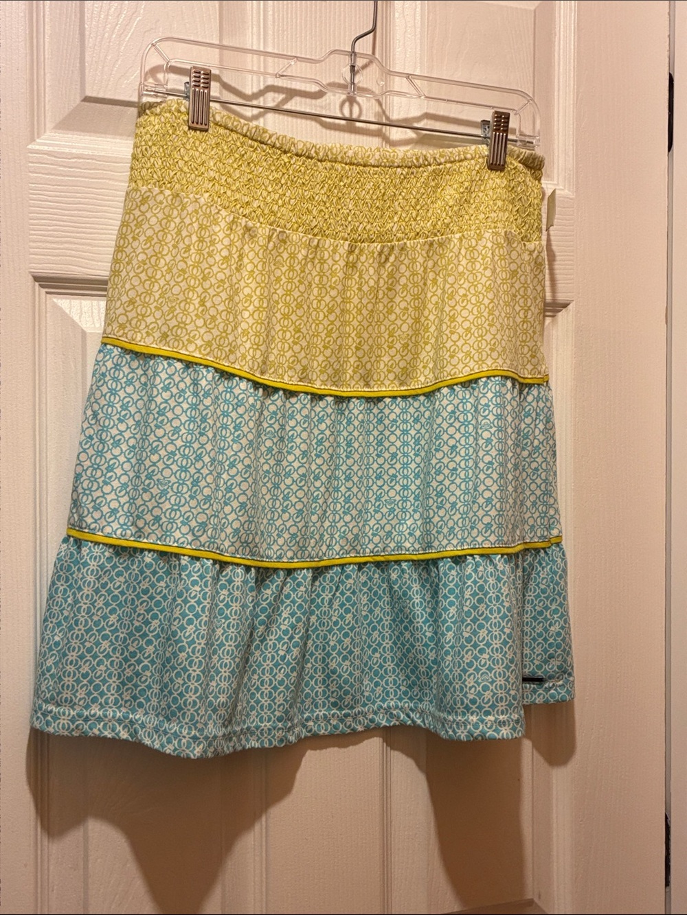 Roxy Yellow and Blue Tier-layered Skirt